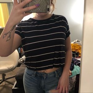 Navy and White striped top